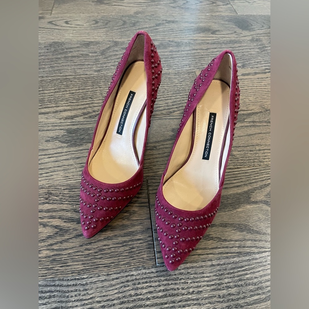 French Connection Burgundy Heels